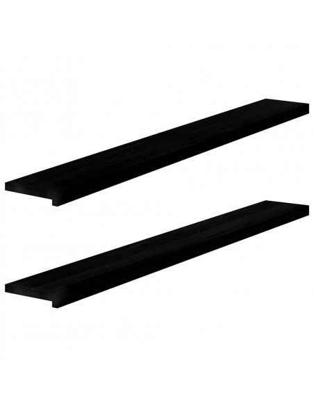 Davanzali 2 pz Marrone Scuro 160x20x2 cm Legno Massello Rovere