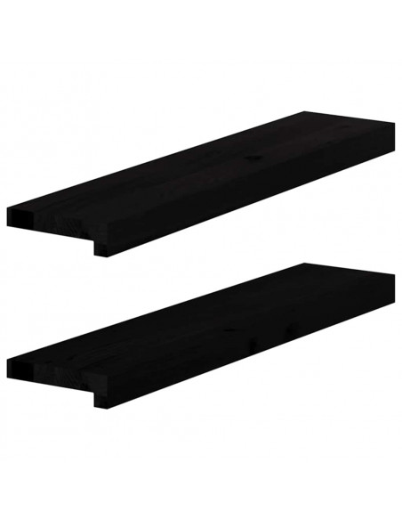 Davanzali 2 pz Marrone Scuro 70x15x2 cm Legno Massello Rovere