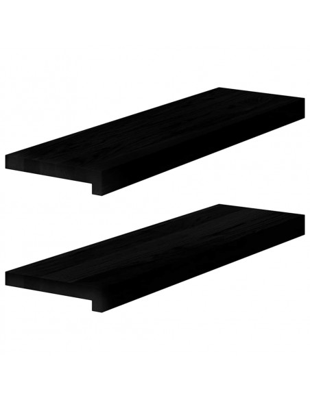 Davanzali 2 pz Marrone Scuro 70x20x2 cm Legno Massello Rovere