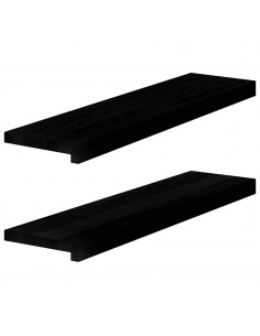 Davanzali 2 pz Marrone Scuro 80x20x2 cm Legno Massello Rovere 2
