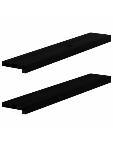 Davanzali 2 pz Marrone Scuro 90x15x2 cm Legno Massello Rovere