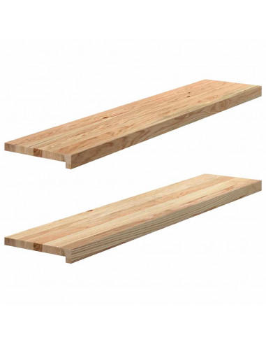 Davanzali 2 pz Non Trattati 120x25x2cm Legno Massello di Rovere