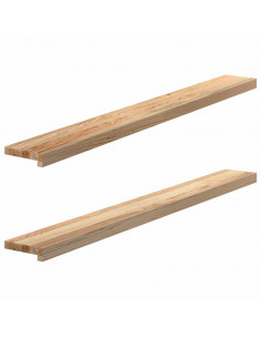 Davanzali 2 pz Non Trattati 140x15x2cm Legno Massello di Rovere 2