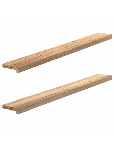 Davanzali 2 pz Non Trattati 140x15x2cm Legno Massello di Rovere