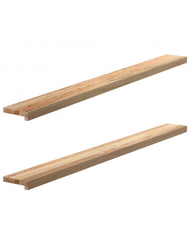 Davanzali 2 pz Non Trattati 160x15x2cm Legno Massello di Rovere