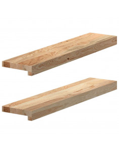Davanzali 2 pz Non Trattati 70x15x2 cm Legno Massello di Rovere 2