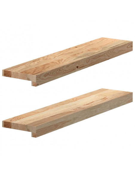 Davanzali 2 pz Non Trattati 70x15x2 cm Legno Massello di Rovere