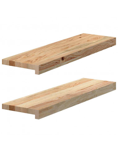 Davanzali 2 pz Non Trattati 70x20x2 cm Legno Massello di Rovere