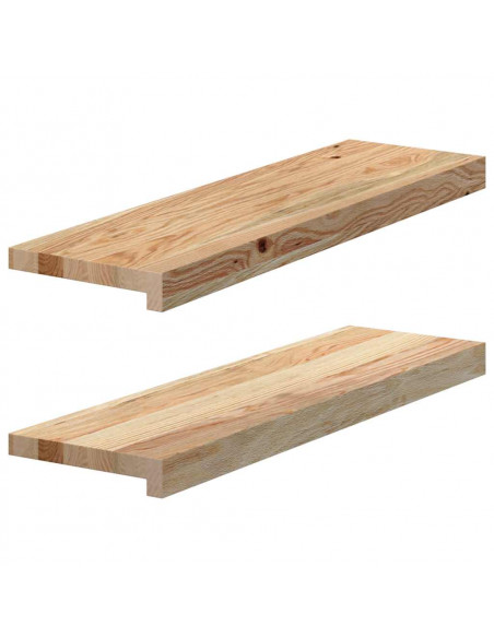 Davanzali 2 pz Non Trattati 70x20x2 cm Legno Massello di Rovere