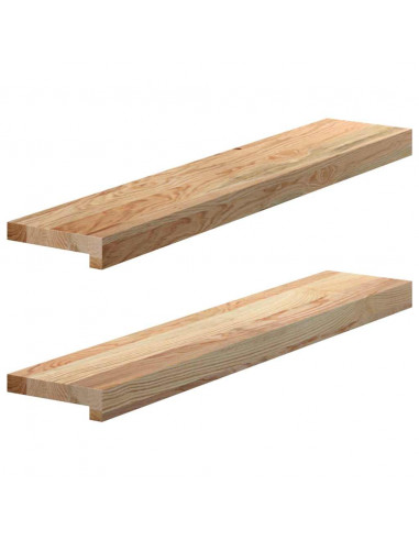 Davanzali 2 pz Non Trattati 80x15x2 cm Legno Massello di Rovere