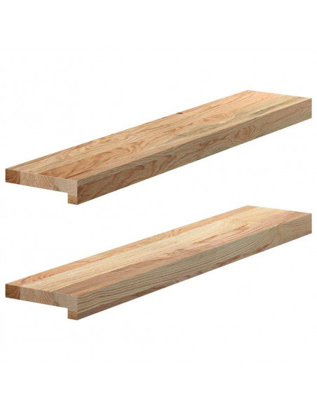 Davanzali 2 pz Non Trattati 80x15x2 cm Legno Massello di Rovere