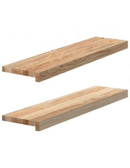 Davanzali 2 pz Non Trattati 80x20x2 cm Legno Massello di Rovere