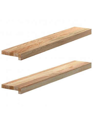 Davanzali 2 pz Non Trattati 90x15x2 cm Legno Massello di Rovere