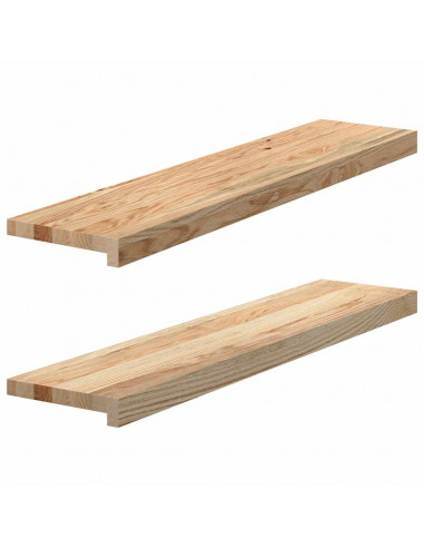 Davanzali 2 pz Non Trattati 90x20x2 cm Legno Massello di Rovere