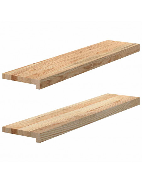 Davanzali 2 pz Non Trattati 90x20x2 cm Legno Massello di Rovere