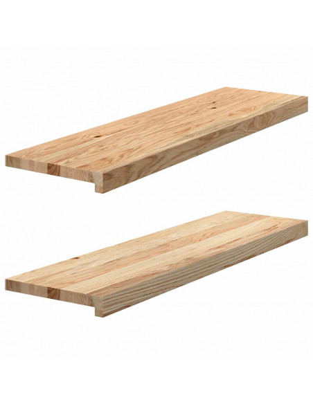 Davanzali 2 pz Non Trattati 90x25x2 cm Legno Massello di Rovere