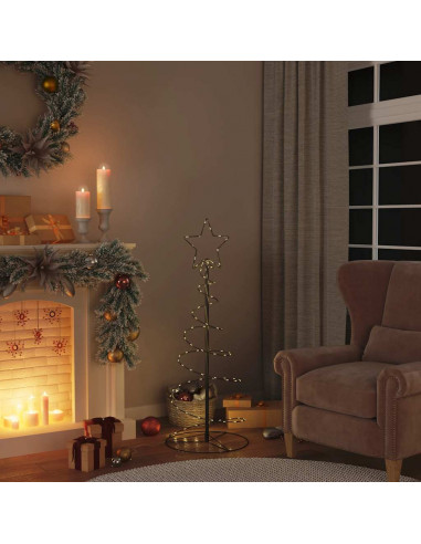 Illuminazione Albero di Natale a Cono 80 LED Bianco Caldo 120cm