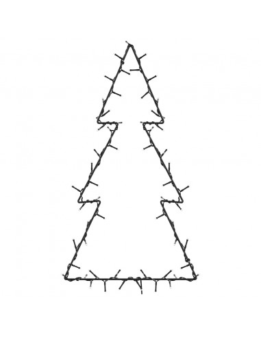Luci di Natale Albero di Natale Silhouette 80 LED Bianco Caldo