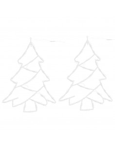 Luci di Natale Albero di Silhouette 2 pz 50 LED Bianco Caldo 2