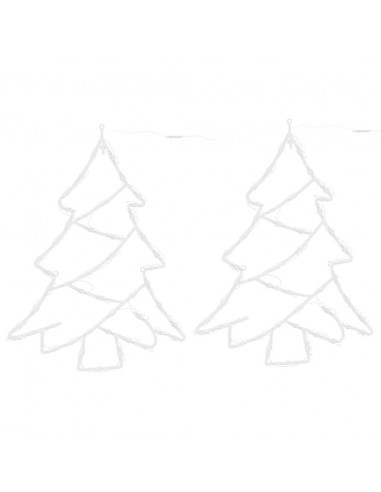 Luci di Natale Albero di Silhouette 2 pz 50 LED Bianco Caldo