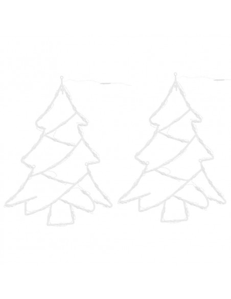 Luci di Natale Albero di Silhouette 2 pz 50 LED Bianco Caldo