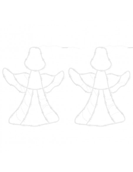 Luci di Natale Angelo Silhouette 2 pz 50 LED Bianco Caldo