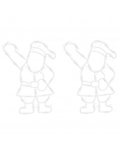 Luci di Natale Babbo Natale 2 pz 35 LED Bianco Caldo 2