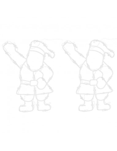 Luci di Natale Babbo Natale 2 pz 35 LED Bianco Caldo