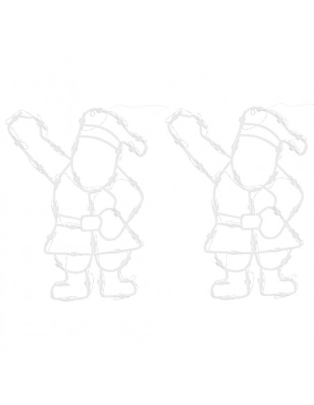 Luci di Natale Babbo Natale 2 pz 35 LED Bianco Caldo