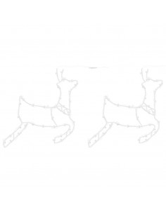 Luci di Natale Silhouette di Renna 2 pz 35 LED Bianco Caldo 2