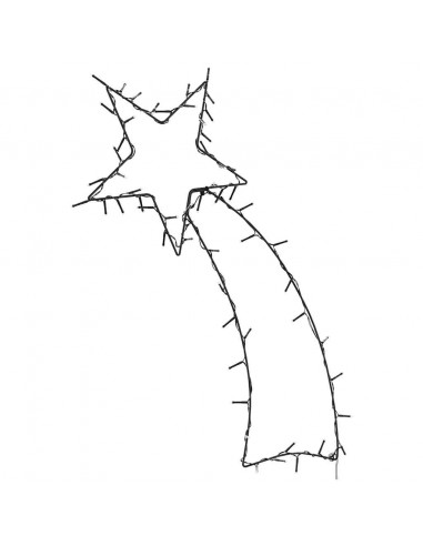 Luci di Natale Stella Cadente Silhouette 80 LED Bianco Caldo