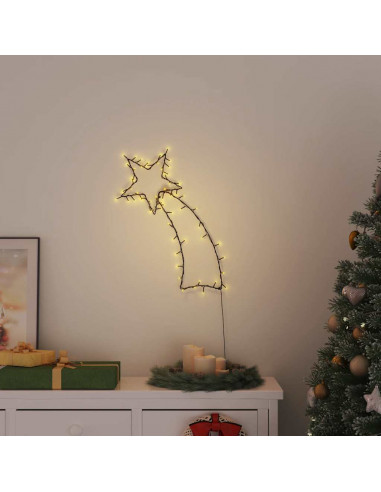 Luci di Natale Stella Cadente Silhouette 80 LED Bianco Caldo