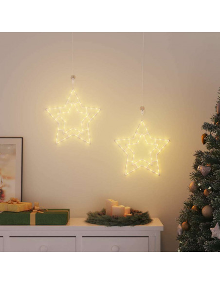 Luci di Natale Stella Silhouette 2 pz 50 LED Bianco Caldo
