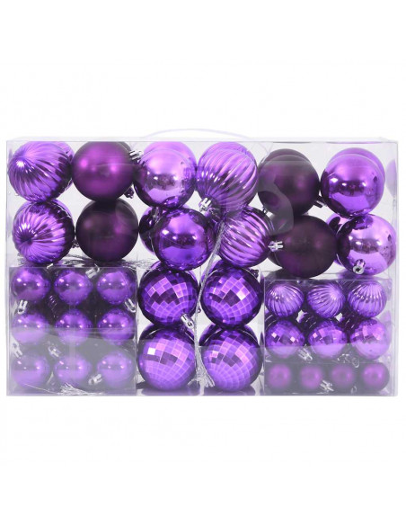 Palline di Natale 100 pz Lilla Ø3/4/6 cm