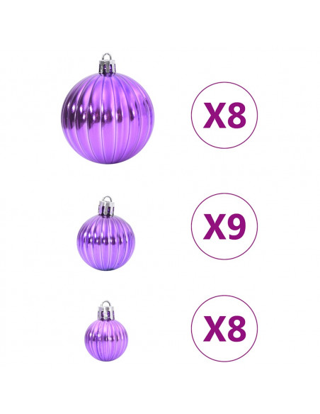 Palline di Natale 100 pz Lilla Ø3/4/6 cm