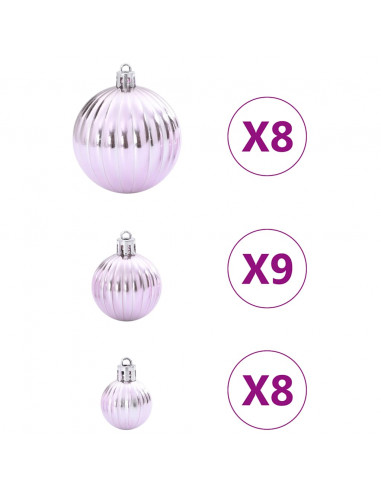 Palline di Natale 100 pz Rosa Ø3/4/6 cm