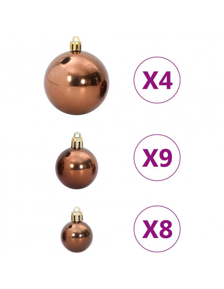 Palline di Natale 98 pz Marroni Ø3/4/6 cm