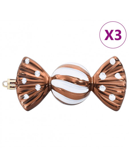 Palline di Natale 98 pz Marroni Ø3/4/6 cm