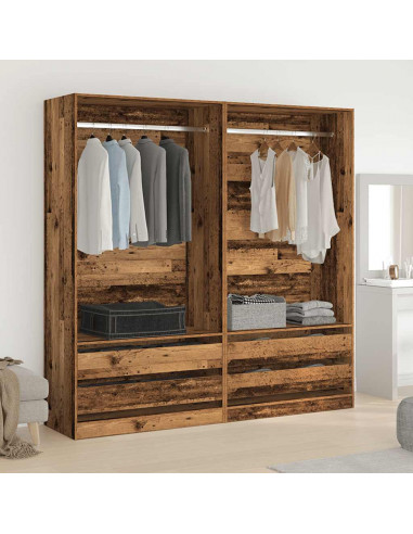 Armadio Legno Antico 100x50x200 cm in Legno Multistrato