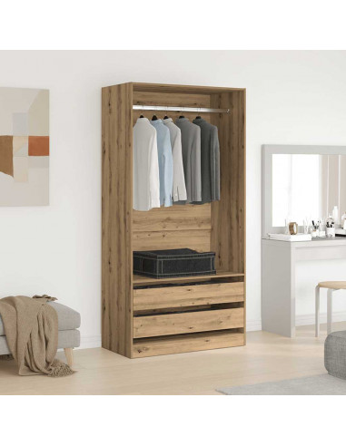 Armadio Rovere Artigianale 100x50x200 cm in Legno Multistrato