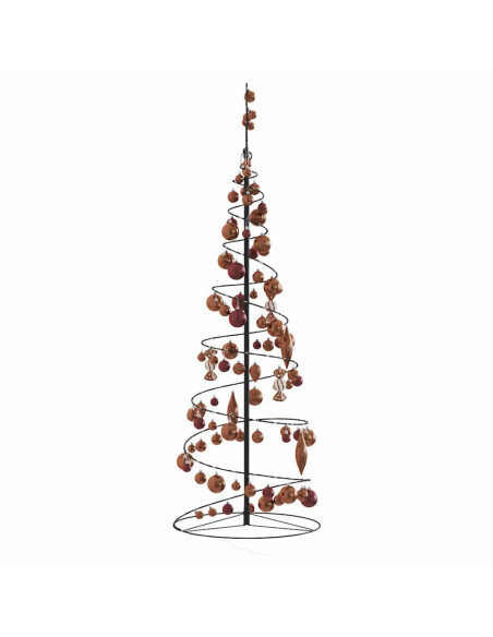 Cono Luminoso Albero Natale Palline 100 LED Bianco Caldo 150 cm