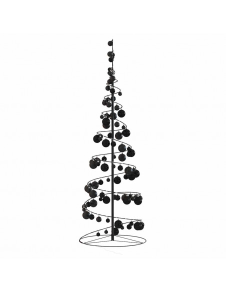 Cono Luminoso Albero Natale Palline 100 LED Bianco Caldo 150 cm