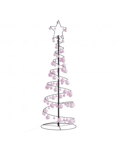 Cono Luminoso Albero Natale Palline 100 LED Bianco Caldo 150 cm