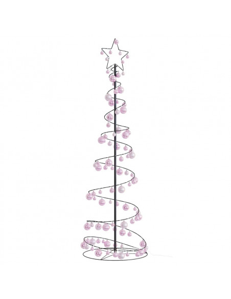 Cono Luminoso Albero Natale Palline 120 LED Bianco Caldo 180 cm