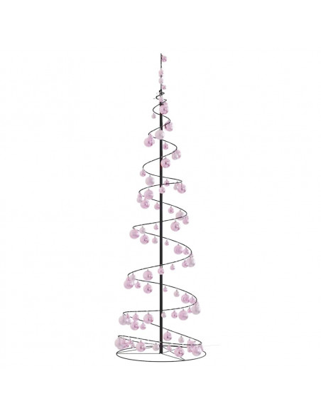 Cono Luminoso Albero Natale Palline 120 LED Bianco Caldo 180 cm