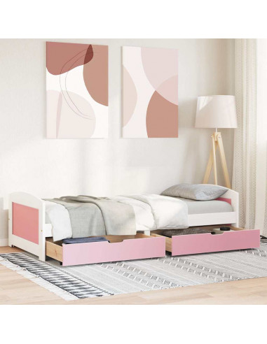 Dormeuse 2 Cassetti senza Materasso Bianco&Rosa 90x200 cm IRUN