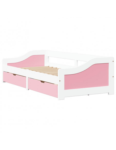 Dormeuse 2 Cassetti senza Materasso Bianco&Rosa 90x200 cm IRUN
