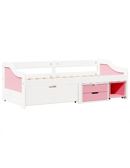 Dormeuse 3 Cassetti senza Materasso Bianco&Rosa 90x200 cm IRUN