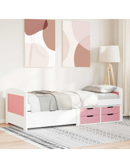 Dormeuse 5 Cassetti senza Materasso Bianco&Rosa 90x200 cm IRUN