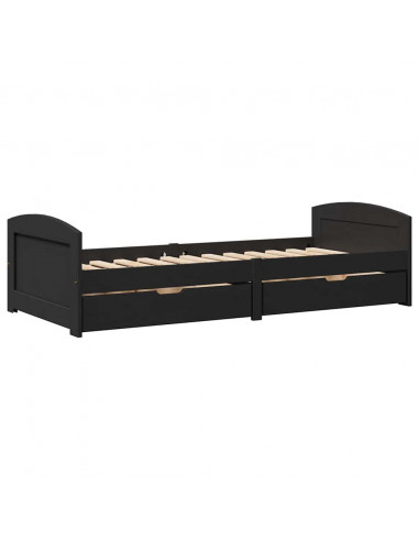 Dormeuse con 2 Cassetti senza Materasso Nero 90x200 cm IRUN